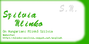 szilvia mlinko business card